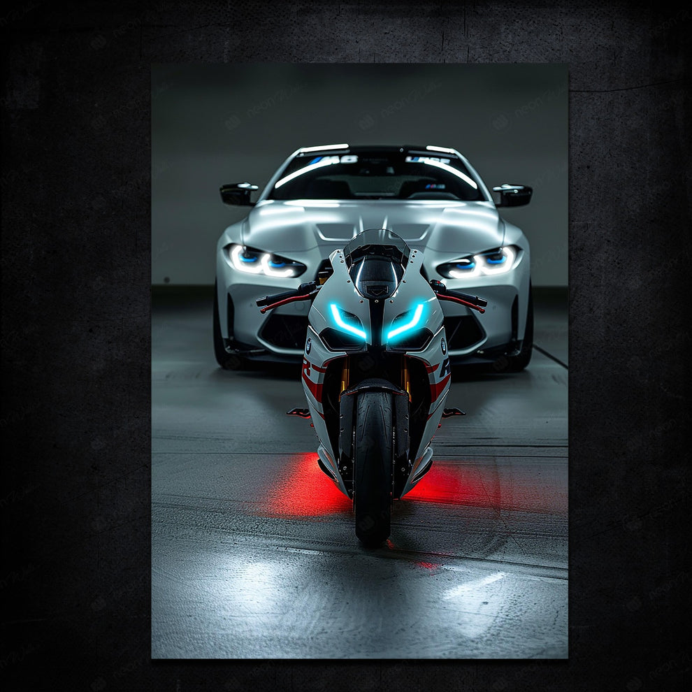 🏁 BMW M4 & S1000RR Poster – Gücün ve Mühendisliğin Zirvesi