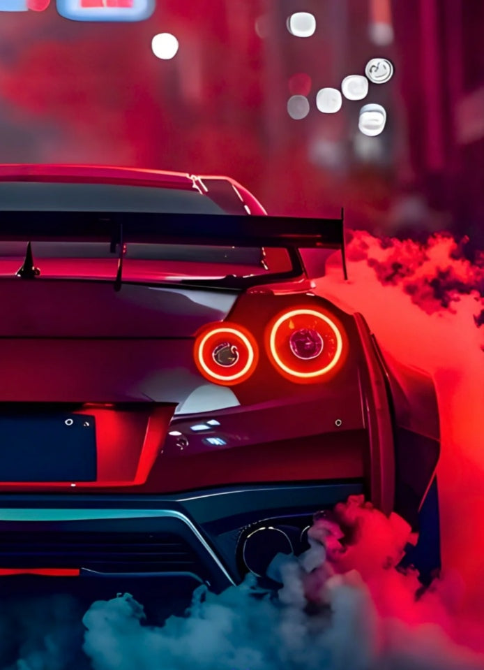 Nissan GTR R35 Neon Poster