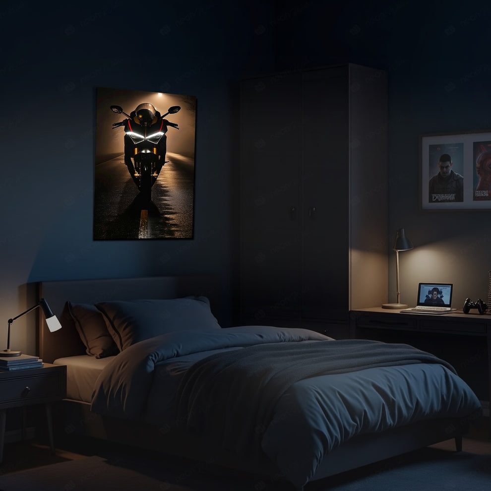 🟣 Neon Poster - Gece Sürüşü Motosiklet Işıltısı
