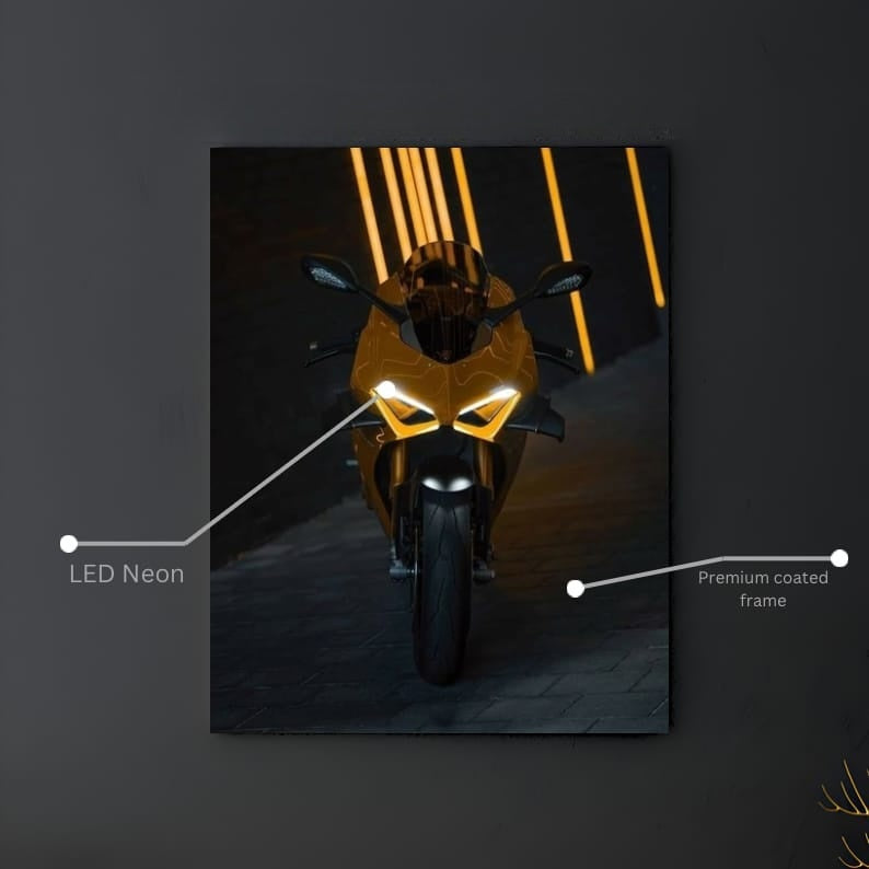 🔥 Gece Tünelinde: Neon Motosiklet Poster