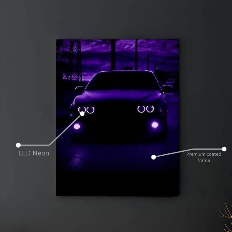 ⚡ Gecenin Efendisi: Mor Neon BMW Poster