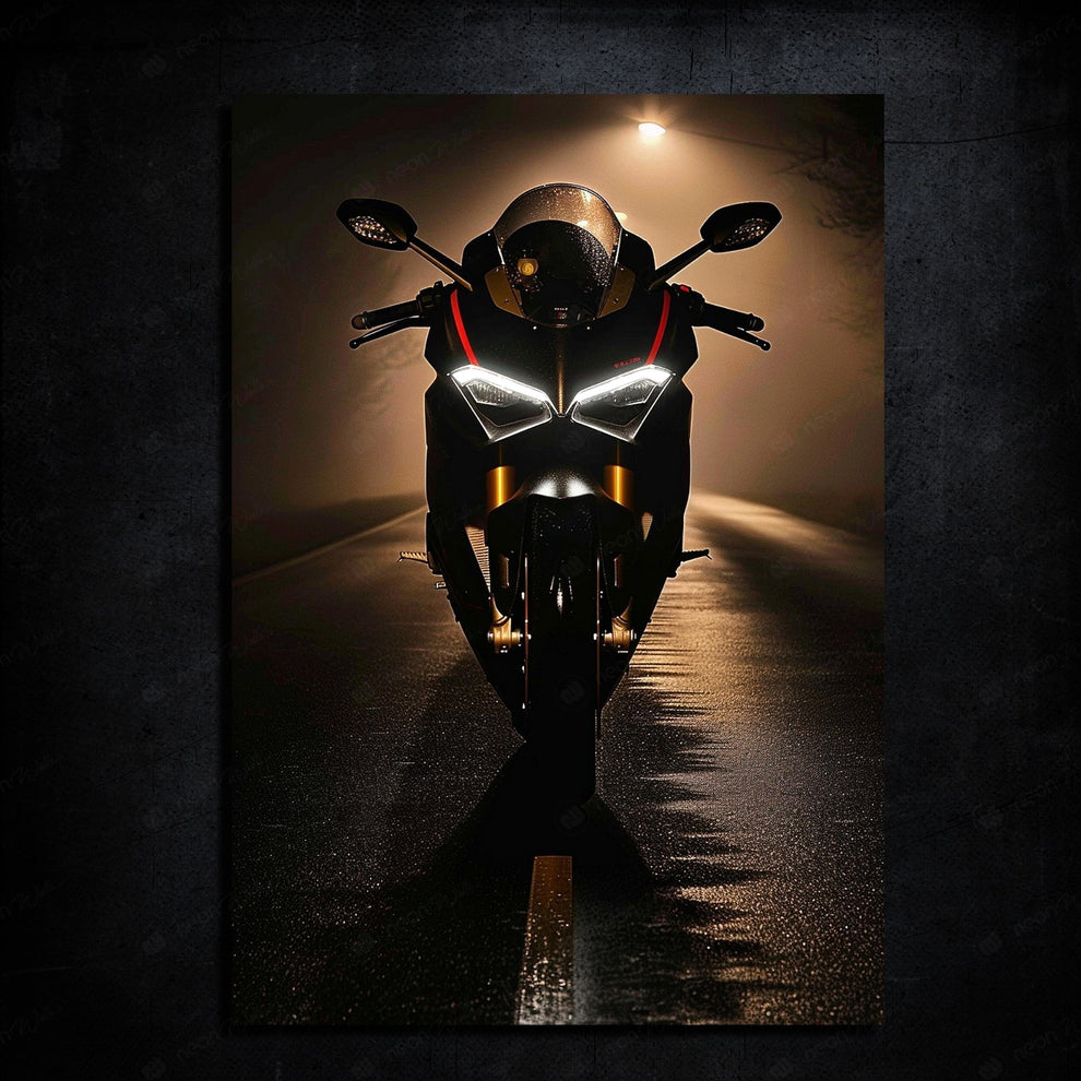 🟣 Neon Poster - Gece Sürüşü Motosiklet Işıltısı