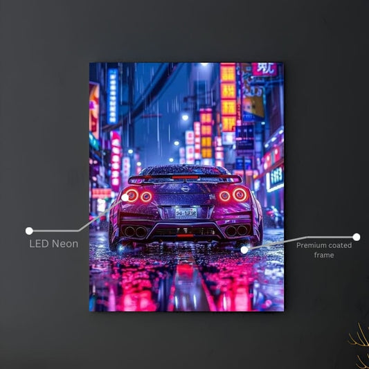 🚘 Geceye Renk Katan GTR Neon Poster!