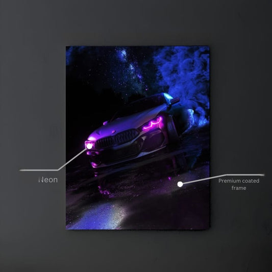 🌌 Geceye Yansıyan Güç: BMW Neon poster