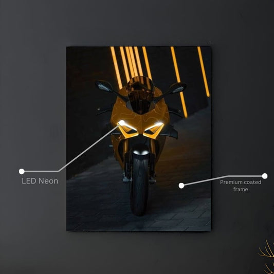 🔥 Gece Tünelinde: Neon Motosiklet Poster