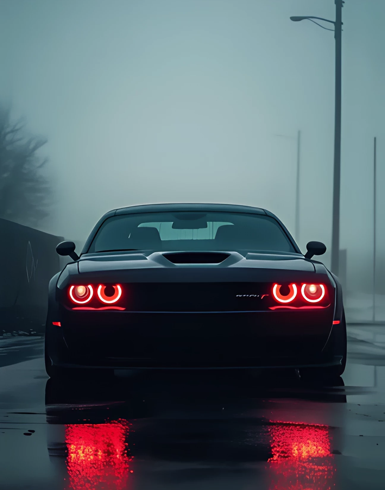 Sisli Gecede Parlayan Dodge Challenger"