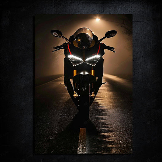 🟣 Neon Poster - Gece Sürüşü Motosiklet Işıltısı