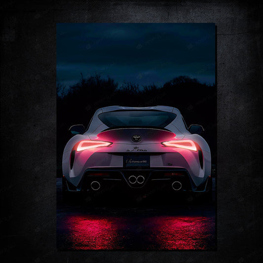 🔥 Neon Poster - Toyota Supra GR Gece Işığında